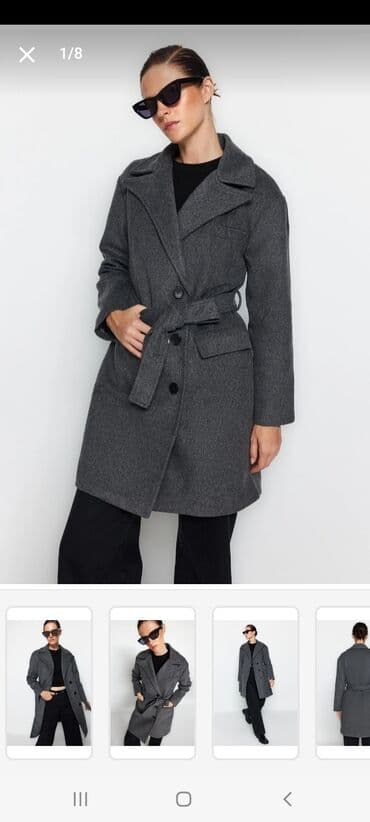 Palto, Trendyolmilla, 2XL, rəng - Boz lalafo.az -da Palto, Trendyolmilla, 2XL, rəng - Boz