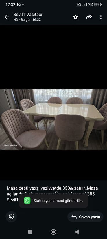 Qonaq otağı üçün, İşlənmiş, Açılan, 6 stul lalafo.az -da Qonaq otağı üçün, İşlənmiş, Açılan, 6 stul