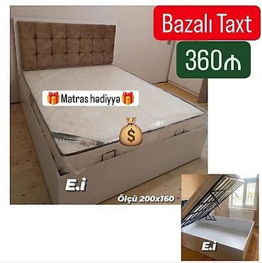 Двуспальная кровать, С подъемным механизмом, С матрасом at lalafo.az Двуспальная кровать, С подъемным механизмом, С матрасом