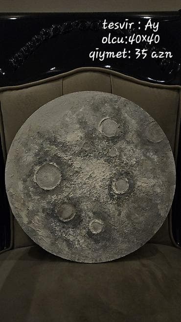 Rəsm əsərləri – əl işi 1) Mövzu: Ay - Dairəvi teksturalı tablo lalafo.az -da Rəsm əsərləri – əl işi 1) Mövzu: Ay - Dairəvi teksturalı tablo