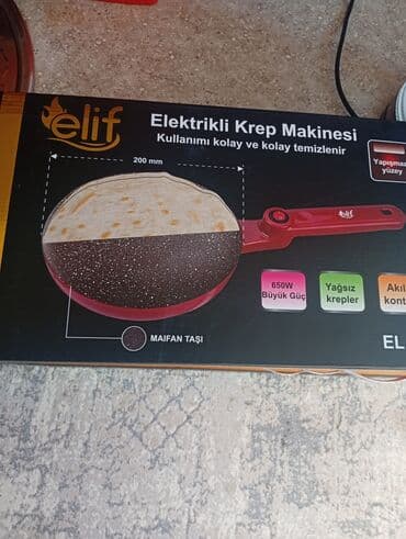 Elif Elektrikli Krep Makinesi - 200 mm diametrli kreplər üçün səth - lalafo.az -da — 1 Elif Elektrikli Krep Makinesi - 200 mm diametrli kreplər üçün səth - — 1