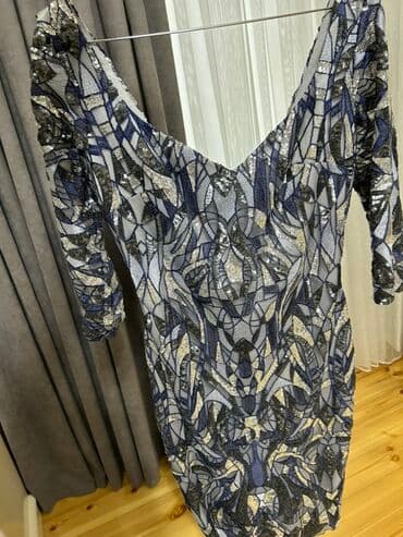 Payetli zərif ziyafət donu - Rənglər: lacivərt, gümüşü və qara lalafo.az -da Payetli zərif ziyafət donu - Rənglər: lacivərt, gümüşü və qara