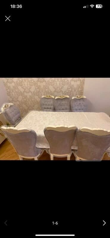 Qonaq otağı üçün, İşlənmiş, Açılmayan, Dördbucaq masa, 8 stul lalafo.az -da Qonaq otağı üçün, İşlənmiş, Açılmayan, Dördbucaq masa, 8 stul