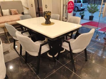 Qonaq otağı üçün, Açılmayan, Dördbucaq masa, 6 stul lalafo.az -da Qonaq otağı üçün, Açılmayan, Dördbucaq masa, 6 stul
