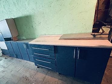 Mətbəx mebel dəsti - Rəng: tünd mavi fasadlar, açıq rəngli üst masa - at lalafo.az Mətbəx mebel dəsti - Rəng: tünd mavi fasadlar, açıq rəngli üst masa -