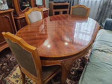 Qonaq masası, Açılan, Taxta, Oval masa lalafo.az -da Qonaq masası, Açılan, Taxta, Oval masa