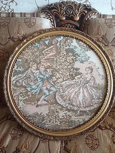 Dairəvil formalı dekorativ goblen tablo 70×70 - Texnika: toxunma lalafo.az -da Dairəvil formalı dekorativ goblen tablo 70×70 - Texnika: toxunma