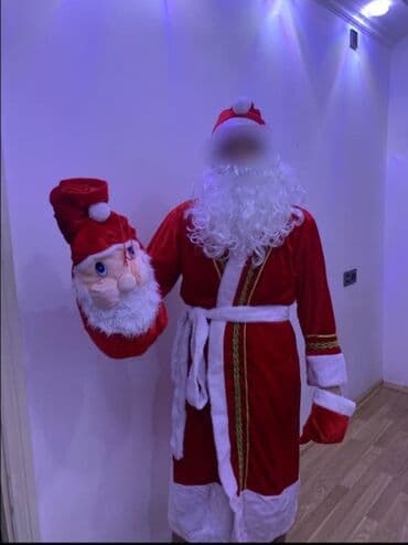 Şaxta Baba kostyumu və hədiyyə torbası dəsti - Qırmızı məxməri parça lalafo.az -da Şaxta Baba kostyumu və hədiyyə torbası dəsti - Qırmızı məxməri parça