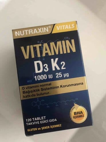 Nutraxin Vitals Vitamin D3 K2 – qida əlavəsi Məhsul xüsusiyyətləri: - lalafo.az -da Nutraxin Vitals Vitamin D3 K2 – qida əlavəsi Məhsul xüsusiyyətləri: -