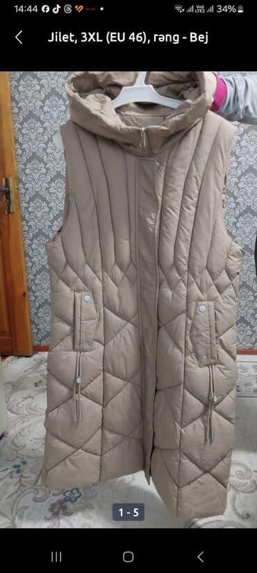 Jilet, 3XL (EU 46), rəng – bej - Model: qadınlar üçün uzun lalafo.az -da Jilet, 3XL (EU 46), rəng – bej - Model: qadınlar üçün uzun