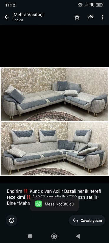 Künc divan, Açılan, Bazalı, Çatdırılma yoxdur lalafo.az -da Künc divan, Açılan, Bazalı, Çatdırılma yoxdur