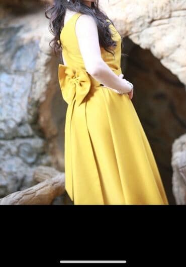 Zərif ziyafət/gecə libası – xardal-sarı rəngdə, maxi uzunluqda. - Üst lalafo.az -da Zərif ziyafət/gecə libası – xardal-sarı rəngdə, maxi uzunluqda. - Üst