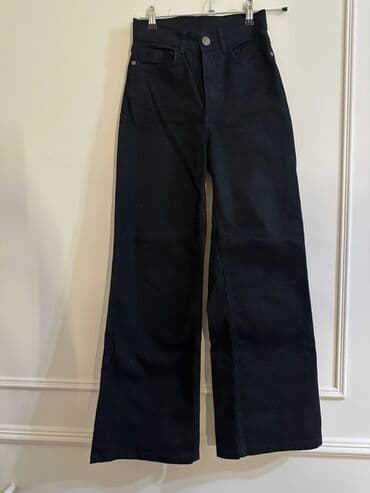 Qadın şalvarı – qara rəng, hündür bel, geniş paça (wide-leg), S ölçü lalafo.az -da Qadın şalvarı – qara rəng, hündür bel, geniş paça (wide-leg), S ölçü