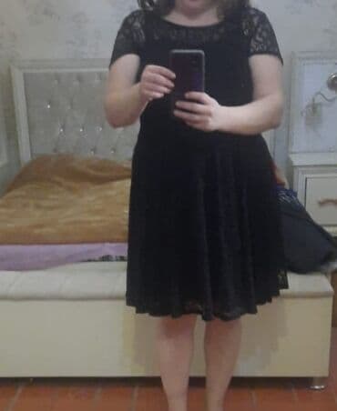 Qara rəngli zərif paltar - Dizayn: Beli vurğulayan, ətəyi A-kəsimli lalafo.az -da Qara rəngli zərif paltar - Dizayn: Beli vurğulayan, ətəyi A-kəsimli