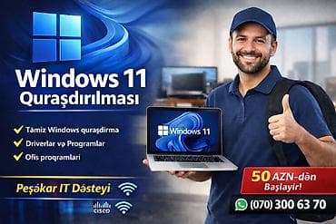 IT Support Windows 11 quraşdırılması Peşəkar IT dəstəyi (Cisco lalafo.az -da IT Support Windows 11 quraşdırılması Peşəkar IT dəstəyi (Cisco