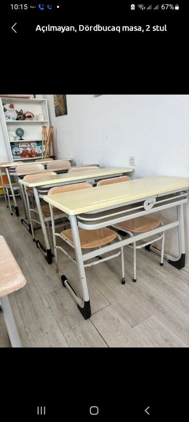 Нераскладной, Прямоугольный стол, 2 стула at lalafo.az — 1 Нераскладной, Прямоугольный стол, 2 стула — 1