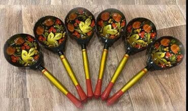 Xoxloma üslublu dekorativ taxta qaşıqlar dəsti – 5 ədəd qalıb.20 sm lalafo.az -da Xoxloma üslublu dekorativ taxta qaşıqlar dəsti – 5 ədəd qalıb.20 sm