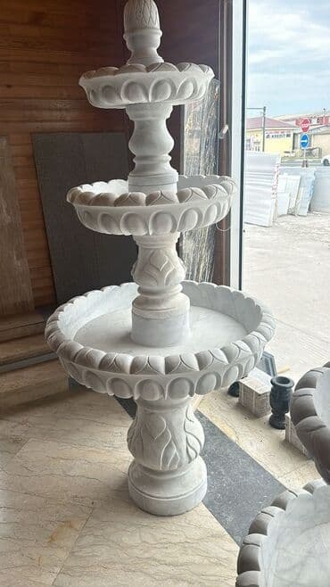 Fəvvarələr: Mərmər üçmərtəbəli dekorativ fəvvarə - Material: tam şəbəkəli təbii lalafo.az -da — 2 Fəvvarələr: Mərmər üçmərtəbəli dekorativ fəvvarə - Material: tam şəbəkəli təbii — 2