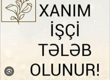 Vakansiya: Xanım işçi tələb olunur mass+ faiz daxilidir - Elan lalafo.az -da Vakansiya: Xanım işçi tələb olunur mass+ faiz daxilidir - Elan