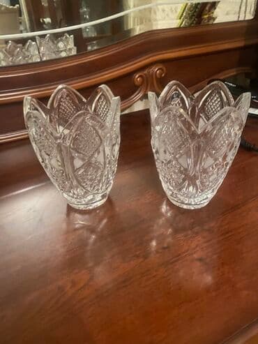 Kristal şüşə qab dəsti (2 ədəd) - Material: qalın, şəffaf kristal lalafo.az -da Kristal şüşə qab dəsti (2 ədəd) - Material: qalın, şəffaf kristal