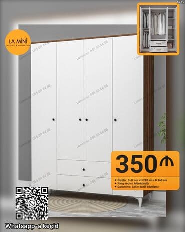 Yeni, Açılan, 4 qapılı Düz dolab, Qarderob, paltar dolabı, Azərbaycan lalafo.az -da Yeni, Açılan, 4 qapılı Düz dolab, Qarderob, paltar dolabı, Azərbaycan