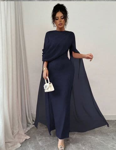 Zərif gecə libası – tünd lacivərt rəngdə, maxi uzunluqda lalafo.az -da Zərif gecə libası – tünd lacivərt rəngdə, maxi uzunluqda