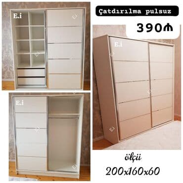 Kupe, 2 qapılı Düz dolab, Qarderob, paltar dolabı lalafo.az -da Kupe, 2 qapılı Düz dolab, Qarderob, paltar dolabı