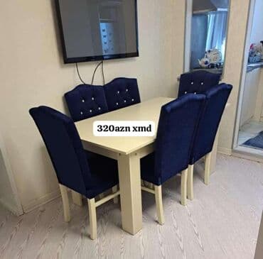 Mətbəx üçün, Açılmayan, Dördbucaq masa, 6 stul lalafo.az -da Mətbəx üçün, Açılmayan, Dördbucaq masa, 6 stul