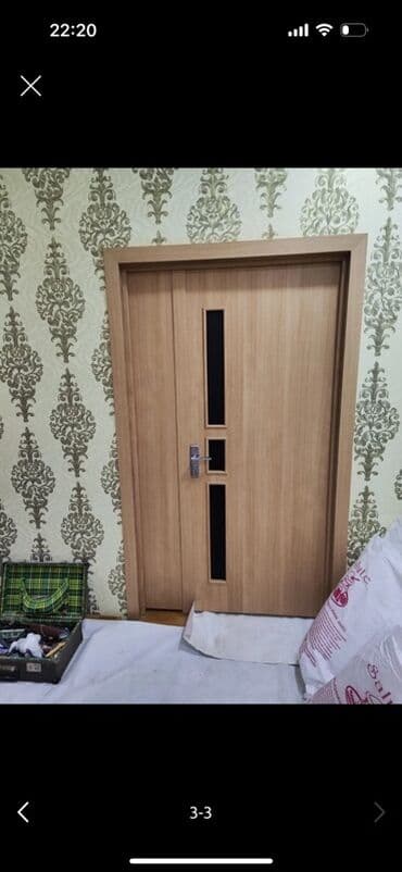 İç qapı dəsti – ağcaqayın rəngi, şüşəli model - Material: MDF/taxta lalafo.az -da — 1 İç qapı dəsti – ağcaqayın rəngi, şüşəli model - Material: MDF/taxta — 1