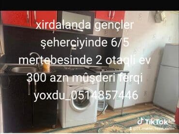 Xirdalanda gençler seherciyinde 6/5 mertebesinde 2 otaqli ev 300 azn lalafo.az -da Xirdalanda gençler seherciyinde 6/5 mertebesinde 2 otaqli ev 300 azn