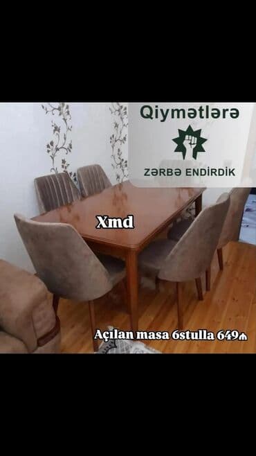 Qonaq otağı üçün, Açılan, 6 stul lalafo.az -da Qonaq otağı üçün, Açılan, 6 stul