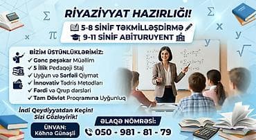Repetitor, Riyaziyyat, Azərbaycan dili, Abituriyent hazırlığı lalafo.az -da Repetitor, Riyaziyyat, Azərbaycan dili, Abituriyent hazırlığı