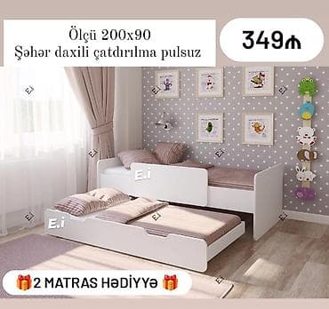 Uşaq otağı üçün iki mərtəbəli sürgülü çarpayı dəsti - Ölçü: 200 x 90 lalafo.az -da Uşaq otağı üçün iki mərtəbəli sürgülü çarpayı dəsti - Ölçü: 200 x 90