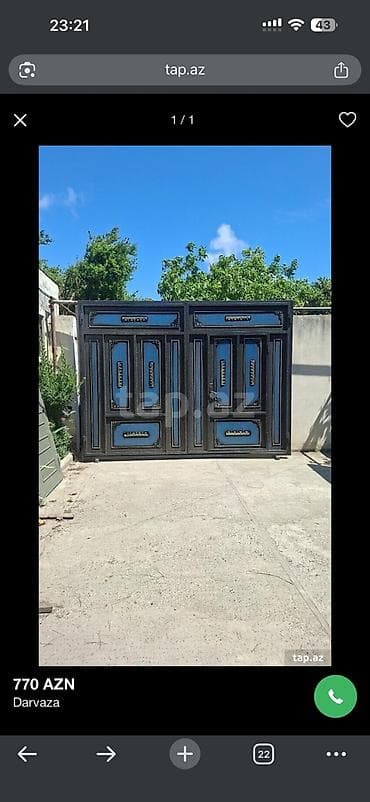 İşlənmiş Dəmir Həyət darvazası, Yana açılan, 350 m, Mexaniki, Qapı ilə, rəng - Boz, Kredit yoxdur, Ödənişli quraşdırma, Ödənişli çatdırılma lalafo.az -da İşlənmiş Dəmir Həyət darvazası, Yana açılan, 350 m, Mexaniki, Qapı ilə, rəng - Boz, Kredit yoxdur, Ödənişli quraşdırma, Ödənişli çatdırılma