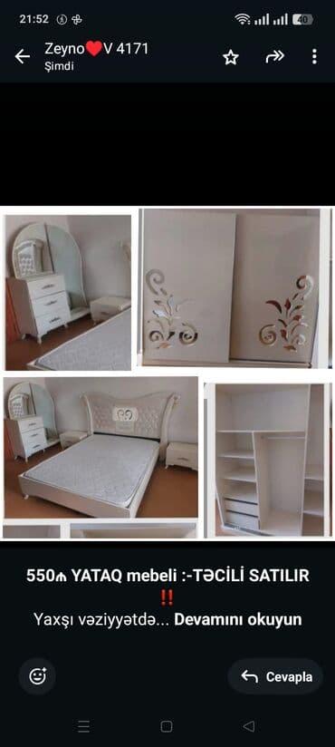 *550₼ YATAQ mebeli :-TƏCİLİ SATILIR*‼️ Yaxşı vəziyyətdə lalafo.az -da *550₼ YATAQ mebeli :-TƏCİLİ SATILIR*‼️ Yaxşı vəziyyətdə