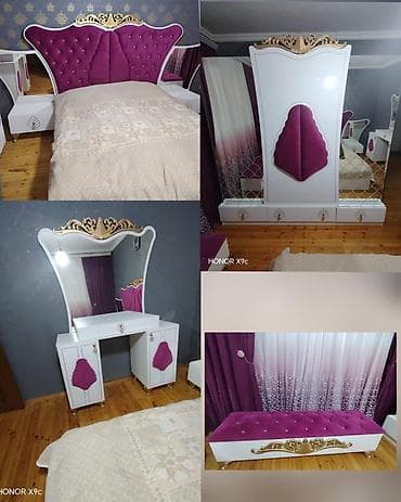 Двуспальная кровать, Шкаф, Трюмо, 2 тумбы, Б/у at lalafo.az Двуспальная кровать, Шкаф, Трюмо, 2 тумбы, Б/у