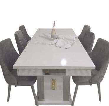 Mətbəx üçün, Açılmayan, Dördbucaq masa, 6 stul lalafo.az -da Mətbəx üçün, Açılmayan, Dördbucaq masa, 6 stul