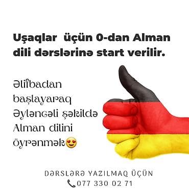 Uşaqlar və məktəblilər üçün 0dan online alman dili hazirligi. cəmi 30 lalafo.az -da Uşaqlar və məktəblilər üçün 0dan online alman dili hazirligi. cəmi 30