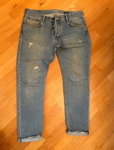 Mavi rəngli klassik denim cins şalvar - Model: düz/regular kəsim lalafo.az -da Mavi rəngli klassik denim cins şalvar - Model: düz/regular kəsim