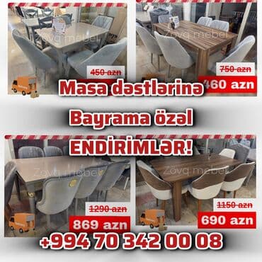 Qonaq otağı üçün, Yeni, Açılan, Kvadrat masa, 6 stul lalafo.az -da Qonaq otağı üçün, Yeni, Açılan, Kvadrat masa, 6 stul