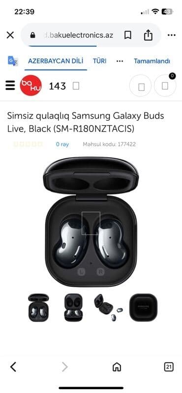 Simsiz (Bluetooth) Qulaqcıqlar, Samsung, rəng - Qara lalafo.az -da Simsiz (Bluetooth) Qulaqcıqlar, Samsung, rəng - Qara