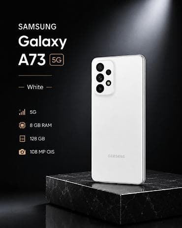 Samsung Galaxy A73 5G, 128 GB, rəng - Ağ, Barmaq izi, İki sim kartlı, Face ID lalafo.az -da Samsung Galaxy A73 5G, 128 GB, rəng - Ağ, Barmaq izi, İki sim kartlı, Face ID