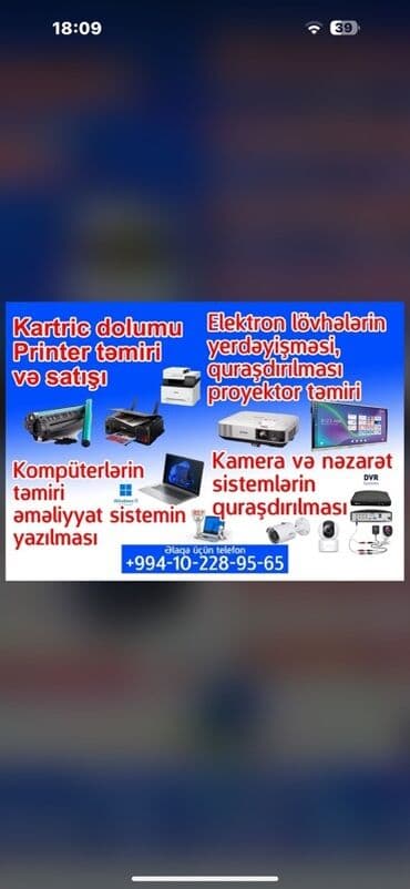 Ремонт принтеров: Xidmətlər: - Kartric dolumu, printerlərin təmiri və satışı - at lalafo.az — 1 Ремонт принтеров: Xidmətlər: - Kartric dolumu, printerlərin təmiri və satışı - — 1