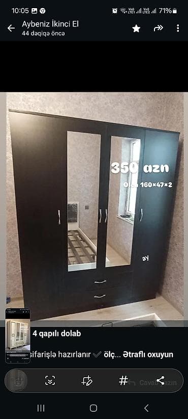 Düz dolab, Yataq otağı üçün, Açılan, Quraşdırıla bilən, 4 qapılı lalafo.az -da Düz dolab, Yataq otağı üçün, Açılan, Quraşdırıla bilən, 4 qapılı
