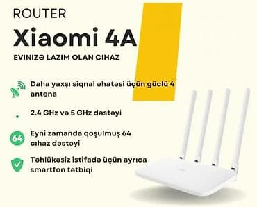 1. Daha yaxşı signal əhatəsi üçün güclü 4 atena. 2. 2.4 GHz və 5 Ghz lalafo.az -da 1. Daha yaxşı signal əhatəsi üçün güclü 4 atena. 2. 2.4 GHz və 5 Ghz