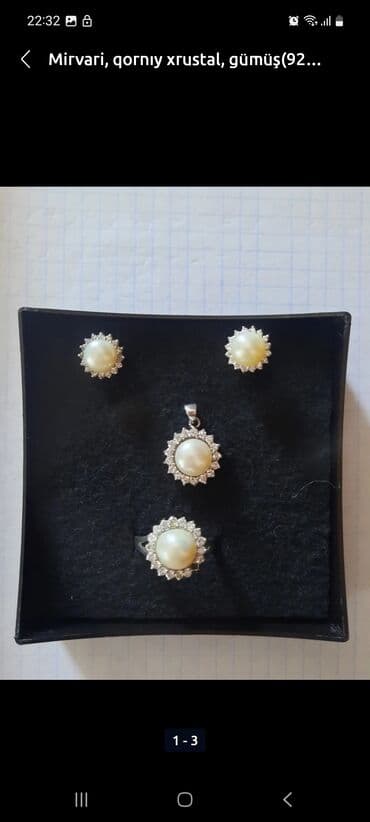Mirvari, qornıy xrustal, gümüş(925 prob). komplekt sırğa, kulon lalafo.az -da Mirvari, qornıy xrustal, gümüş(925 prob). komplekt sırğa, kulon
