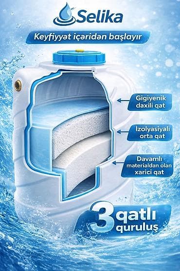 Selika su çəni – 3 qatlı quruluşla - Gigiyenik daxili qat: su ilə at lalafo.az Selika su çəni – 3 qatlı quruluşla - Gigiyenik daxili qat: su ilə