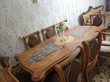 Qonaq otağı üçün, Açılmayan, Dördbucaq masa, 8 stul lalafo.az -da Qonaq otağı üçün, Açılmayan, Dördbucaq masa, 8 stul