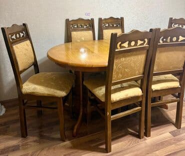 Qonaq otağı üçün, İşlənmiş, Kvadrat masa, 6 stul lalafo.az -da Qonaq otağı üçün, İşlənmiş, Kvadrat masa, 6 stul