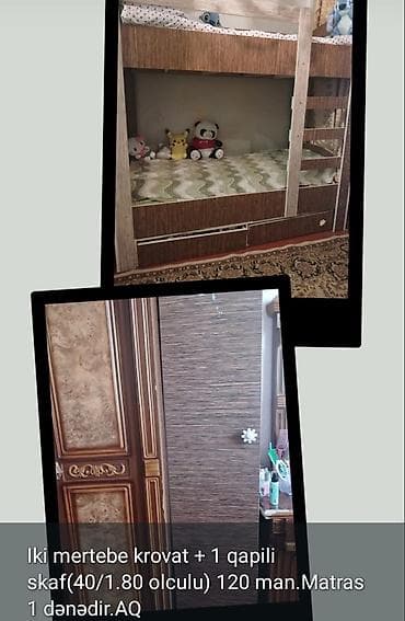 İki mərtəbəli krovat + 1 qapılı şkaf dəsti. Məhsul təsviri: - İki lalafo.az -da İki mərtəbəli krovat + 1 qapılı şkaf dəsti. Məhsul təsviri: - İki